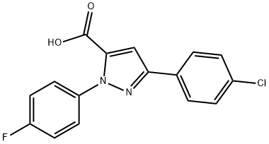 3-(4-CHLOROPHENYL)-1-(4-FLUOROPHENYL)-1H-PYRAZOLE-5-CARBOXYLIC ACID Structure