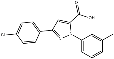 3-(4-CHLOROPHENYL)-1-M-TOLYL-1H-PYRAZOLE-5-CARBOXYLIC ACID Structure
