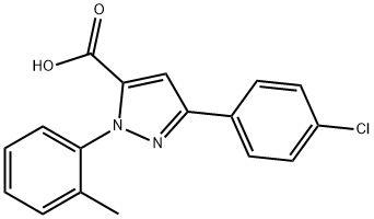 3-(4-CHLOROPHENYL)-1-O-TOLYL-1H-PYRAZOLE-5-CARBOXYLIC ACID Structure