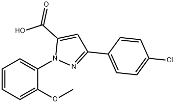 3-(4-CHLOROPHENYL)-1-(2-METHOXYPHENYL)-1H-PYRAZOLE-5-CARBOXYLIC ACID 구조식 이미지