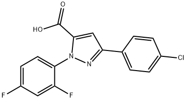 3-(4-CHLOROPHENYL)-1-(2,4-DIFLUOROPHENYL)-1H-PYRAZOLE-5-CARBOXYLIC ACID 구조식 이미지