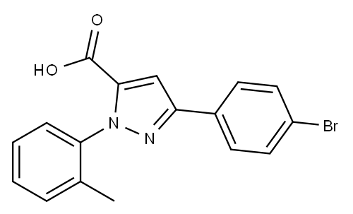 3-(4-BROMOPHENYL)-1-O-TOLYL-1H-PYRAZOLE-5-CARBOXYLIC ACID 구조식 이미지