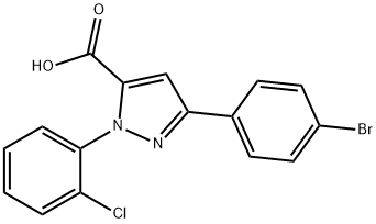 3-(4-BROMOPHENYL)-1-(2-CHLOROPHENYL)-1H-PYRAZOLE-5-CARBOXYLIC ACID Structure