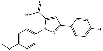 3-(4-FLUOROPHENYL)-1-(4-METHOXYPHENYL)-1H-PYRAZOLE-5-CARBOXYLIC ACID 구조식 이미지