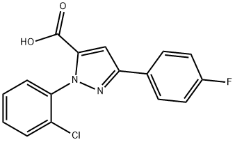 1-(2-CHLOROPHENYL)-3-(4-FLUOROPHENYL)-1H-PYRAZOLE-5-CARBOXYLIC ACID Structure