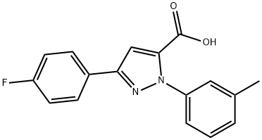 3-(4-FLUOROPHENYL)-1-M-TOLYL-1H-PYRAZOLE-5-CARBOXYLIC ACID 구조식 이미지