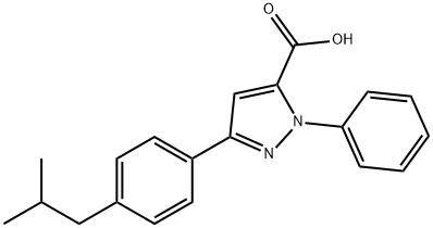 3-(4-ISOBUTYLPHENYL)-1-PHENYL-1H-PYRAZOLE-5-CARBOXYLIC ACID Structure