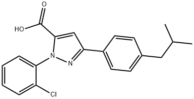 1-(2-CHLOROPHENYL)-3-(4-ISOBUTYLPHENYL)-1H-PYRAZOLE-5-CARBOXYLIC ACID Structure