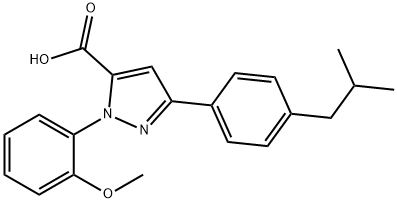 3-(4-ISOBUTYLPHENYL)-1-(2-METHOXYPHENYL)-1H-PYRAZOLE-5-CARBOXYLIC ACID Structure