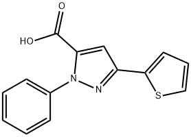 2-PHENYL-5-THIOPHEN-2-YL-2H-PYRAZOLE-3-CARBOXYLICACID Structure