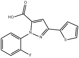 1-(2-FLUOROPHENYL)-3-(THIOPHEN-2-YL)-1H-PYRAZOLE-5-CARBOXYLIC ACID Structure