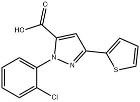 1-(2-CHLOROPHENYL)-3-(THIOPHEN-2-YL)-1H-PYRAZOLE-5-CARBOXYLIC ACID 구조식 이미지