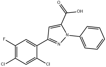 3-(2,4-DICHLORO-5-FLUOROPHENYL)-1-PHENYL-1H-PYRAZOLE-5-CARBOXYLIC ACID 구조식 이미지