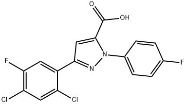 3-(2,4-DICHLORO-5-FLUOROPHENYL)-1-(4-FLUOROPHENYL)-1H-PYRAZOLE-5-CARBOXYLIC ACID Structure