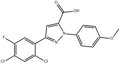 3-(2,4-DICHLORO-5-FLUOROPHENYL)-1-(4-METHOXYPHENYL)-1H-PYRAZOLE-5-CARBOXYLIC ACID Structure