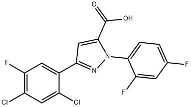 3-(2,4-DICHLORO-5-FLUOROPHENYL)-1-(2,4-DIFLUOROPHENYL)-1H-PYRAZOLE-5-CARBOXYLIC ACID Structure