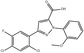 3-(2,4-DICHLORO-5-FLUOROPHENYL)-1-(2-METHOXYPHENYL)-1H-PYRAZOLE-5-CARBOXYLIC ACID Structure