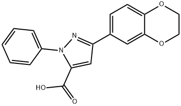 5-(2,3-DIHYDRO-BENZO[1,4]DIOXIN-6-YL)-2-PHENYL-2H-PYRAZOLE-3-CARBOXYLIC ACID Structure