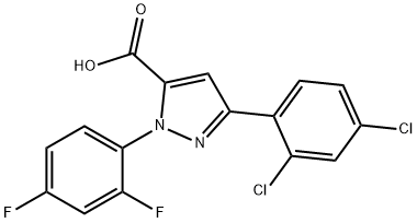 3-(2,4-DICHLOROPHENYL)-1-(2,4-DIFLUOROPHENYL)-1H-PYRAZOLE-5-CARBOXYLIC ACID Structure