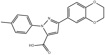 3-(2,3-DIHYDROBENZO[B][1,4]DIOXIN-7-YL)-1-P-TOLYL-1H-PYRAZOLE-5-CARBOXYLIC ACID Structure