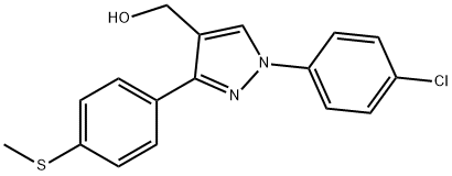 (1-(4-CHLOROPHENYL)-3-(4-(METHYLTHIO)PHENYL)-1H-PYRAZOL-4-YL)METHANOL Structure