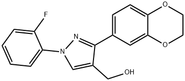 (1-(2-FLUOROPHENYL)-3-(2,3-DIHYDROBENZO[B][1,4]DIOXIN-7-YL)-1H-PYRAZOL-4-YL)METHANOL 구조식 이미지