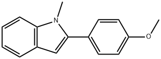 2-(4-메톡시페닐)-1-메틸-1H-인돌 구조식 이미지