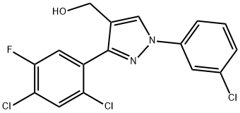 (3-(2,4-DICHLORO-5-FLUOROPHENYL)-1-(3-CHLOROPHENYL)-1H-PYRAZOL-4-YL)METHANOL 구조식 이미지