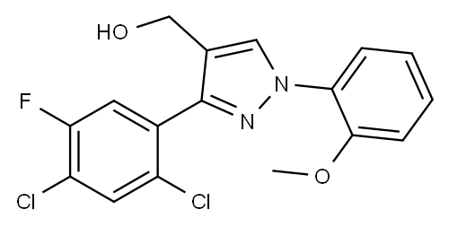 (3-(2,4-DICHLORO-5-FLUOROPHENYL)-1-(2-METHOXYPHENYL)-1H-PYRAZOL-4-YL)METHANOL 구조식 이미지