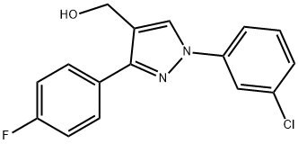 (1-(3-CHLOROPHENYL)-3-(4-FLUOROPHENYL)-1H-PYRAZOL-4-YL)METHANOL 구조식 이미지