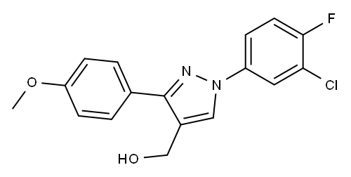 (1-(3-CHLORO-4-FLUOROPHENYL)-3-(4-METHOXYPHENYL)-1H-PYRAZOL-4-YL)METHANOL 구조식 이미지