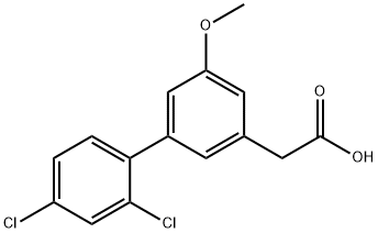 2',4'-Dichloro-5-methoxy-1,1'-biphenyl-3-acetic acid Structure