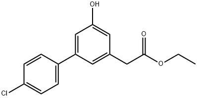 4'-Chloro-5-hydroxy-(1,1'-biphenyl)-3-acetic acid ethyl ester 구조식 이미지