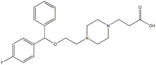 1-(2-Carboxyethyl)-4-[2-(4-fluorobenzhydryloxy)ethyl]piperazine 구조식 이미지