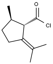 Cyclopentanecarbonyl chloride, 2-methyl-5-(1-methylethylidene)-, (1S-trans)- (9CI) Structure