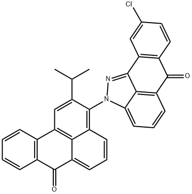 9-chloro-2-[2-isopropyl-7-oxo-7H-benz[de]-3-anthryl]anthra[1,9-cd]pyrazol-6(2H)-one 구조식 이미지