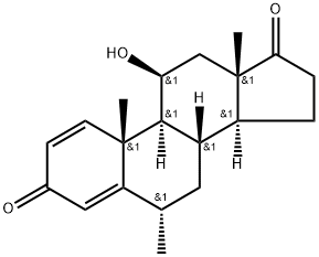 1β-하이드록시-6α-메틸-1,4-안드로스타디엔-3,17-디온 구조식 이미지