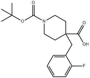 N-BOC-4-(2'-FLUORO) BENZYL-4-PIPERIDINE CARBOXYLIC ACID 구조식 이미지