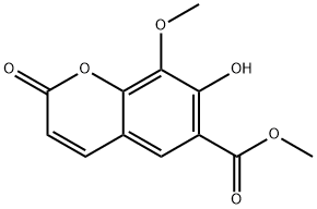 7-하이드록시-8-메톡시-2-옥소-2H-1-벤조피란-6-카복실산메틸에스테르 구조식 이미지