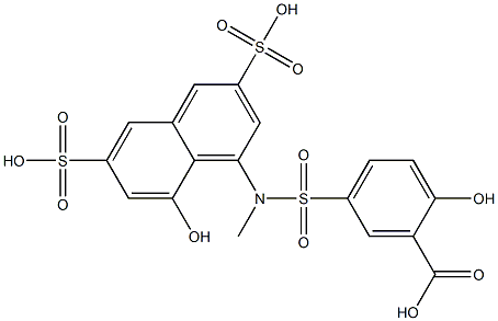 N-methyl-N-(3-carboxy-4-hydroxyphenylsulfonyl)-1-amino-8-hydroxy-3,6-naphthalenedisulfonic acid 구조식 이미지
