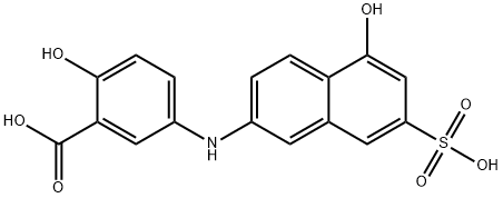 6-(3-carboxy-4-hydroxyanilino)-1-naphthol-3-sulfonic acid 구조식 이미지