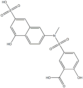 6-(3-carboxy-4-hydroxyphenylsulfonamido)-N-methyl-1-naphthol-3-sulfonic acid Structure