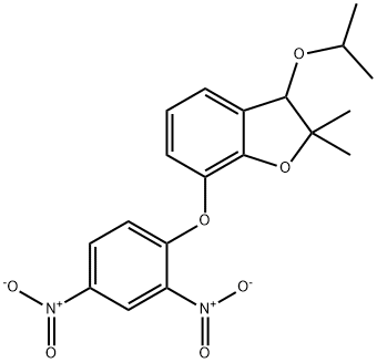 7-(2,4-Dinitrophenoxy)-2,3-dihydro-2,2-dimethyl-3-(1-methylethoxy)benzofuran 구조식 이미지