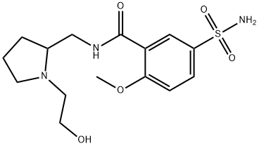 5-(aminosulphonyl)-N-[[1-(2-hydroxyethyl)-2-pyrrolidinyl]methyl]-2-methoxybenzamide 구조식 이미지