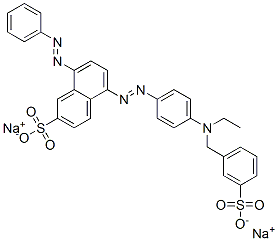 disodium 5-[[4-[ethyl[(3-sulphonatophenyl)methyl]amino]phenyl]azo]-8-(phenylazo)naphthalene-2-sulphonate  구조식 이미지
