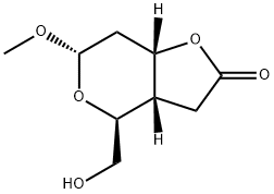 (3AS,4R,6R,7AS)-TETRAHYDRO-4-HYDROXYMETHYL-6-METHOXY-4H-FURO[3,2-C]PYRAN-2(3H)-ONE Structure