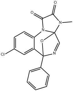 8-Chloro-3a, 6-epoxy-1,2,3a, 6-tetrahydro-3-methyl-6-phenyl-3H-imidazo [1, 2-a][1,4]benzodiazepine-1,2-dione 구조식 이미지