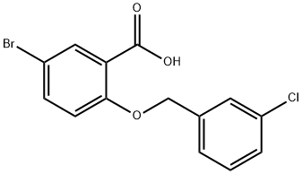 5-bromo-2-[(3-chlorobenzyl)oxy]benzoic acid 구조식 이미지