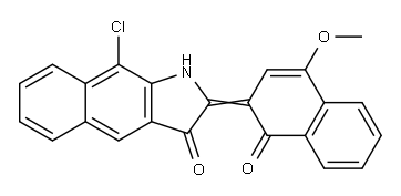 9-Chloro-2-(4-methoxy-1-oxonaphthalen-2(1H)-ylidene)-1H-benz[f]indol-3(2H)-one 구조식 이미지