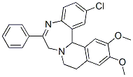 7,9,10,14b-Tetrahydro-2-chloro-12,13-dimethoxy-6-phenylisoquino[2,1-d][1,4]benzodiazepine 구조식 이미지